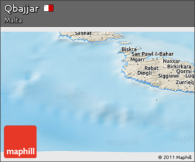 Shaded Relief Panoramic Map of Qbajjar