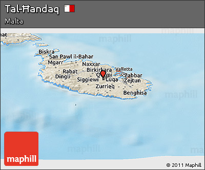 Shaded Relief Panoramic Map of Tal-Ħandaq