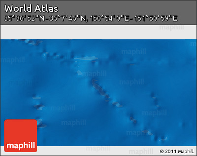 Physical 3D Map of the Area around 35° 52' 19" N, 151° 22' 30" E