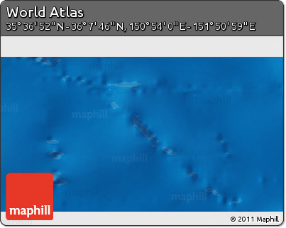 Physical 3D Map of the Area around 35° 52' 19" N, 151° 22' 30" E