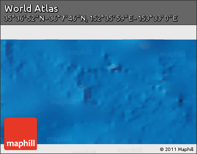 Physical 3D Map of the Area around 35° 52' 19" N, 153° 4' 29" E