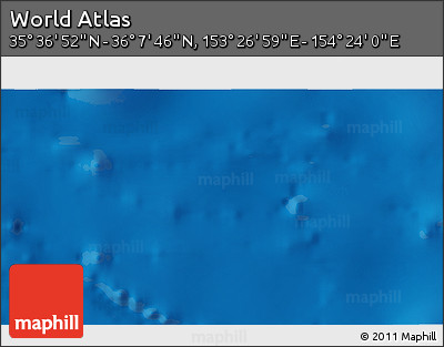 Physical 3D Map of the Area around 35° 52' 19" N, 153° 55' 30" E