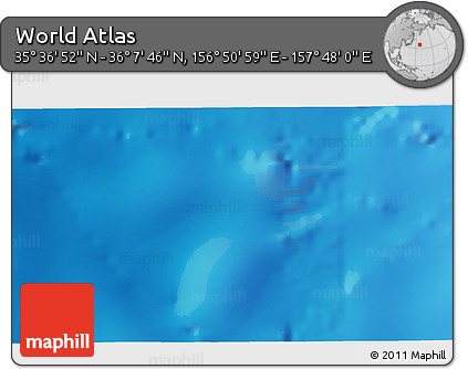 Physical 3D Map of the Area around 35° 52' 19" N, 157° 19' 29" E