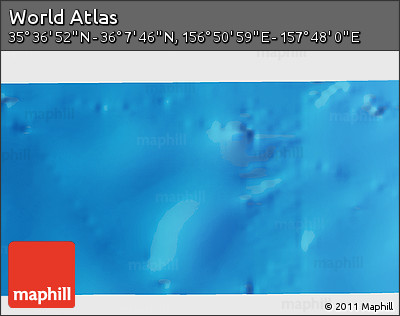 Physical 3D Map of the Area around 35° 52' 19" N, 157° 19' 29" E
