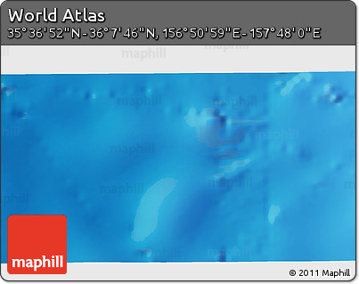 Physical 3D Map of the Area around 35° 52' 19" N, 157° 19' 29" E