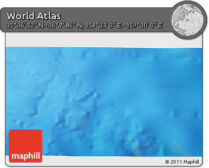 Physical 3D Map of the Area around 35° 52' 19" N, 159° 1' 30" E