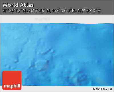 Physical 3D Map of the Area around 35° 52' 19" N, 159° 1' 30" E
