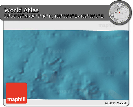 Satellite 3D Map of the Area around 35° 52' 19" N, 159° 1' 30" E