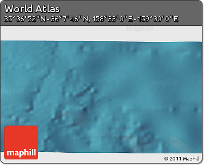 Satellite 3D Map of the Area around 35° 52' 19" N, 159° 1' 30" E