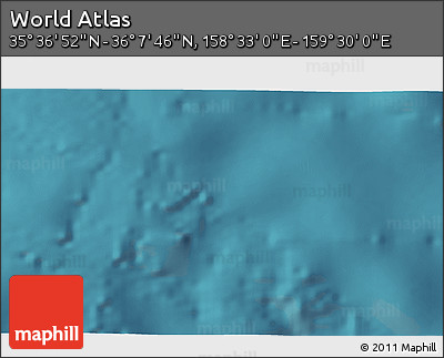 Satellite 3D Map of the Area around 35° 52' 19" N, 159° 1' 30" E
