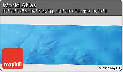 Physical Panoramic Map of the Area around 35° 52' 19" N, 159° 1' 30" E