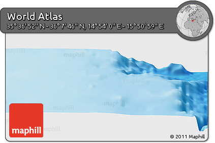 Physical Panoramic Map of the Area around 35° 52' 19" N, 15° 22' 30" E
