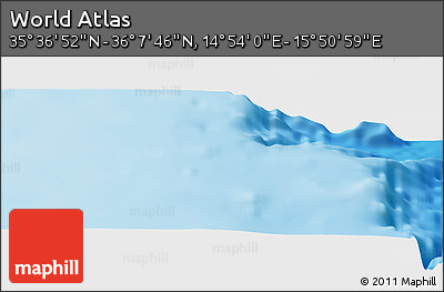 Physical Panoramic Map of the Area around 35° 52' 19" N, 15° 22' 30" E