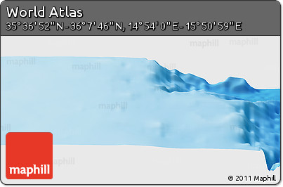 Physical Panoramic Map of the Area around 35° 52' 19" N, 15° 22' 30" E