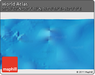 Physical 3D Map of the Area around 35° 52' 19" N, 161° 34' 29" E