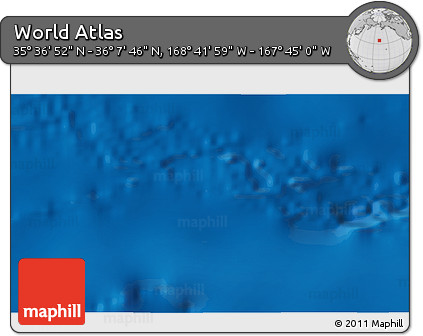 Shaded Relief 3D Map of the Area around 35° 52' 19" N, 168° 13' 29" W