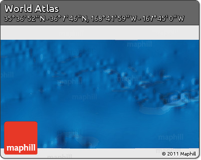 Shaded Relief 3D Map of the Area around 35° 52' 19" N, 168° 13' 29" W
