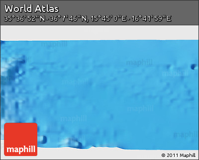 Physical 3D Map of the Area around 35° 52' 19" N, 16° 13' 30" E