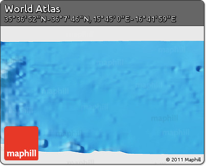 Physical 3D Map of the Area around 35° 52' 19" N, 16° 13' 30" E