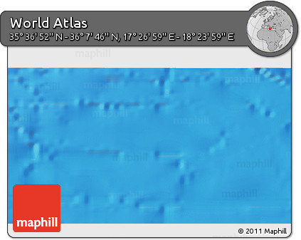 Physical 3D Map of the Area around 35° 52' 19" N, 17° 55' 29" E