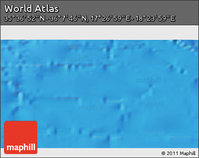 Physical 3D Map of the Area around 35° 52' 19" N, 17° 55' 29" E