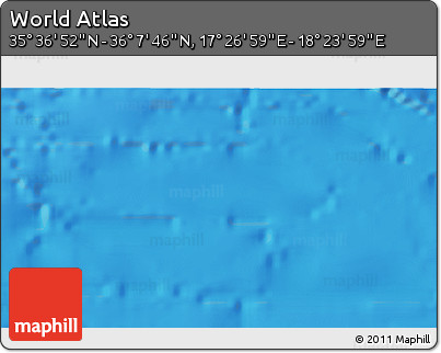 Physical 3D Map of the Area around 35° 52' 19" N, 17° 55' 29" E