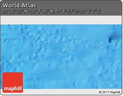 Political 3D Map of the Area around 35° 52' 19" N, 19° 37' 30" E