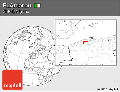 Blank Location Map of El Attatou