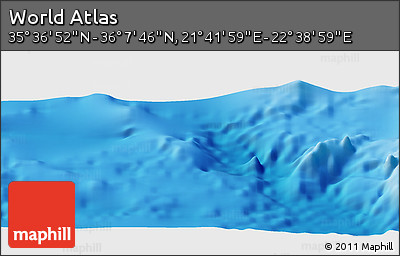 Physical Panoramic Map of the Area around 35° 52' 19" N, 22° 10' 29" E