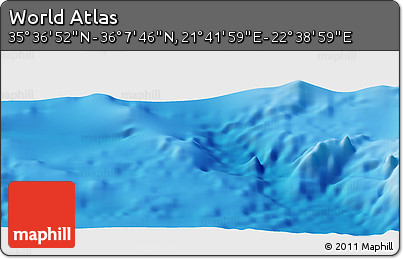 Physical Panoramic Map of the Area around 35° 52' 19" N, 22° 10' 29" E