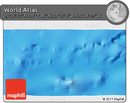 Physical 3D Map of the Area around 35° 52' 19" N, 27° 7' 30" W
