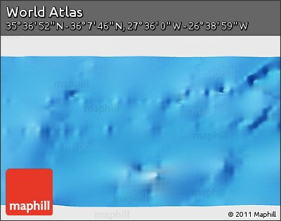 Physical 3D Map of the Area around 35° 52' 19" N, 27° 7' 30" W