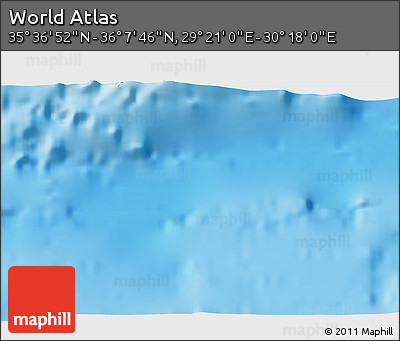 Physical 3D Map of the Area around 35° 52' 19" N, 29° 49' 30" E