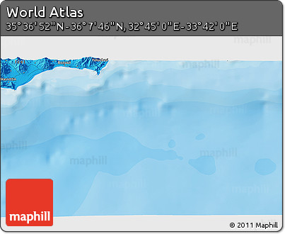 Political 3D Map of the Area around 35° 52' 19" N, 33° 13' 30" E