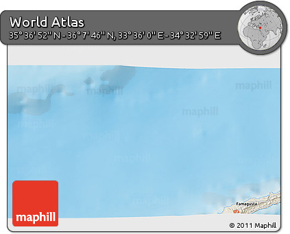 Shaded Relief 3D Map of the Area around 35° 52' 19" N, 34° 4' 30" E