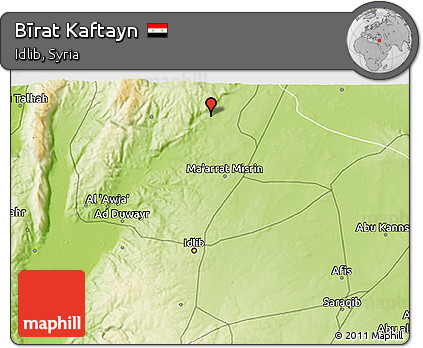 Physical 3D Map of Bīrat Kaftayn