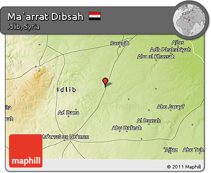 Physical 3D Map of Ma`arrat Dibsah