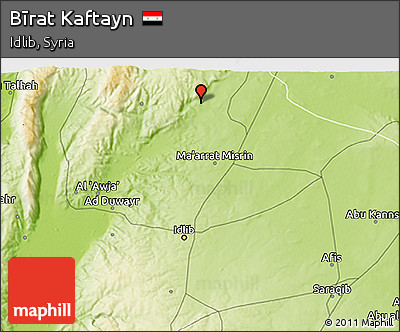Physical 3D Map of Bīrat Kaftayn