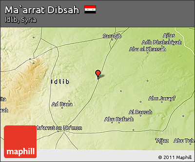 Physical 3D Map of Ma`arrat Dibsah