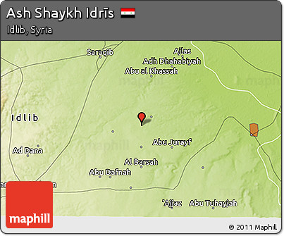 Physical 3D Map of Ash Shaykh Idrīs
