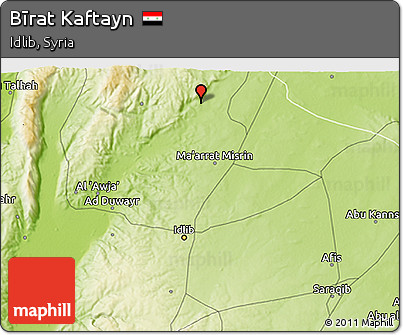 Physical 3D Map of Bīrat Kaftayn