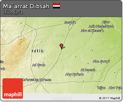 Physical 3D Map of Ma`arrat Dibsah