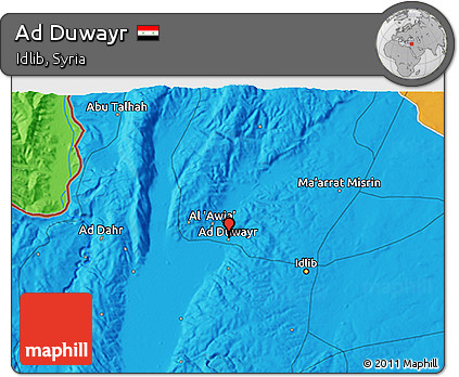 Political 3D Map of Ad Duwayr