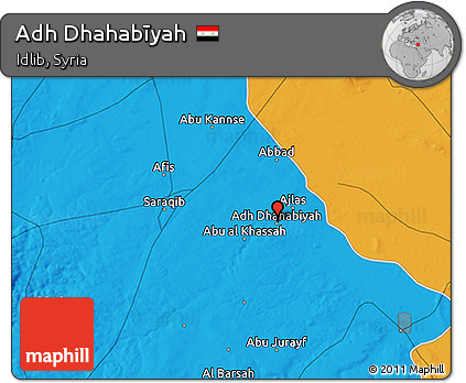 Political 3D Map of Adh Dhahabīyah