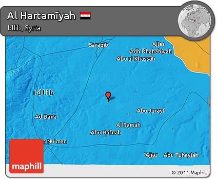 Political 3D Map of Al Hartamīyah