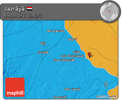 Political 3D Map of Jazrāyā