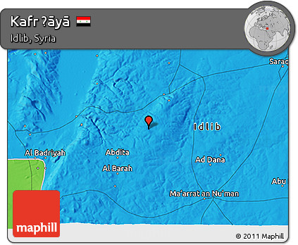 Political 3D Map of Kafr Ḩāyā