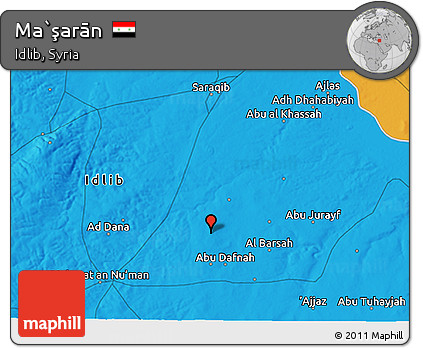 Political 3D Map of Ma`şarān