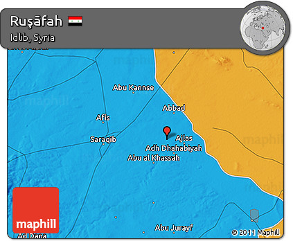 Political 3D Map of Ruşāfah
