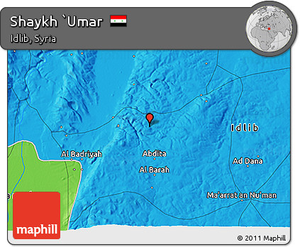 Political 3D Map of Shaykh `Umar